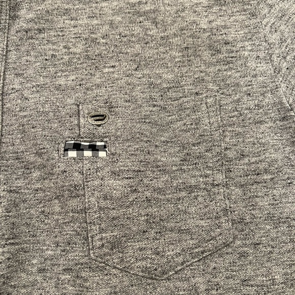 Diesel Men’s Short-Sleeve Gingham Collar Polo Heather Gray Medium Slim Cut Black - Picture 8 of 16